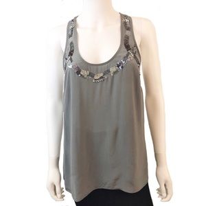 Armani Exchange | Gray Silk Sleeveless Blouse